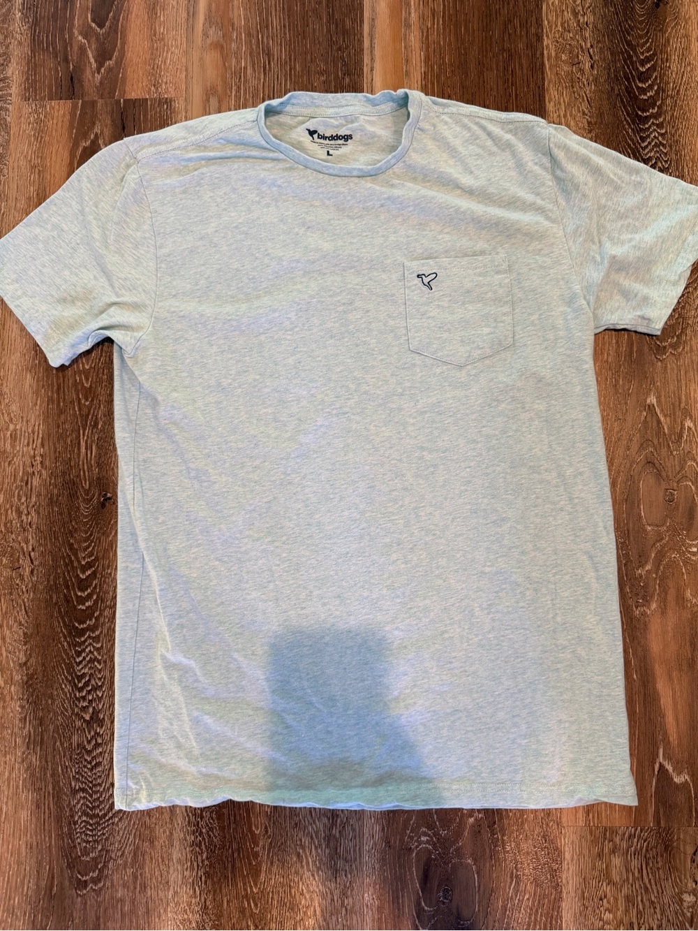 Birddogs Crew Neck Pocket T-Shirt in Light Blue Heather Size L - Picture 2 of 6